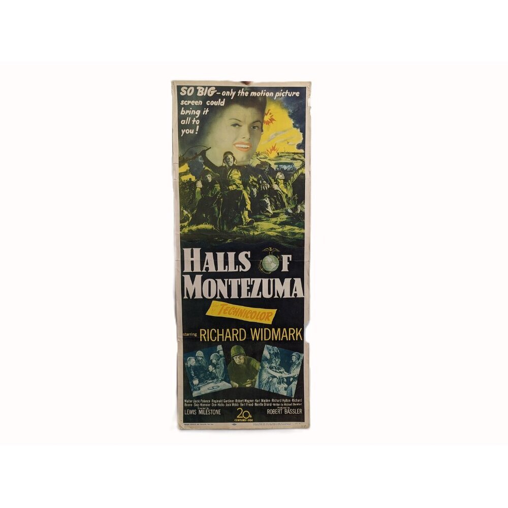 1951 Original 14x36 Halls Of Montezuma Movie theatre poster with Richard Widmark - Picture 3 of 10